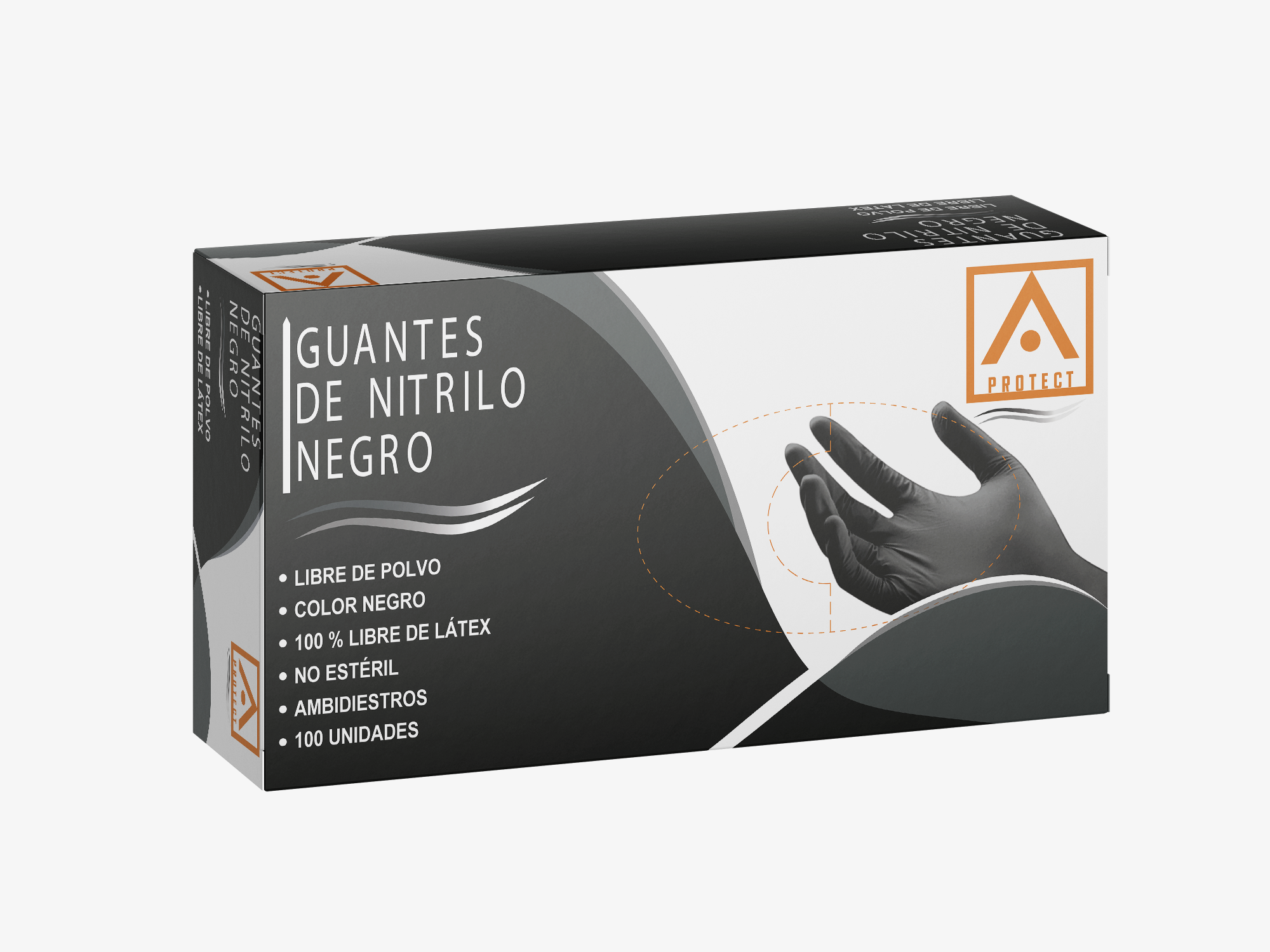 Guante Protect  Nitrilo Negro Protect (100u)