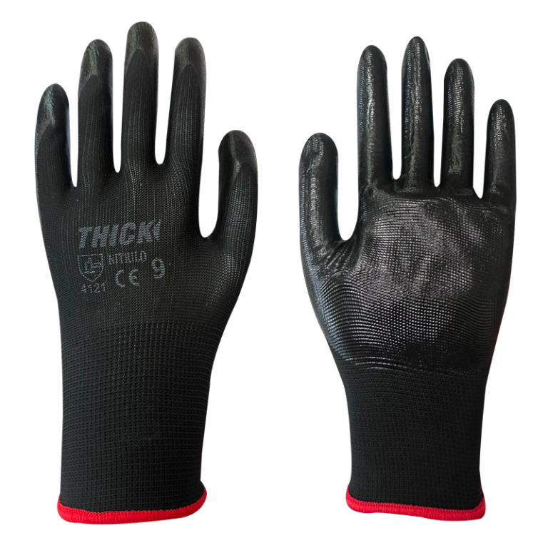 GUANTE NITRILO NEGRO LISO THICK