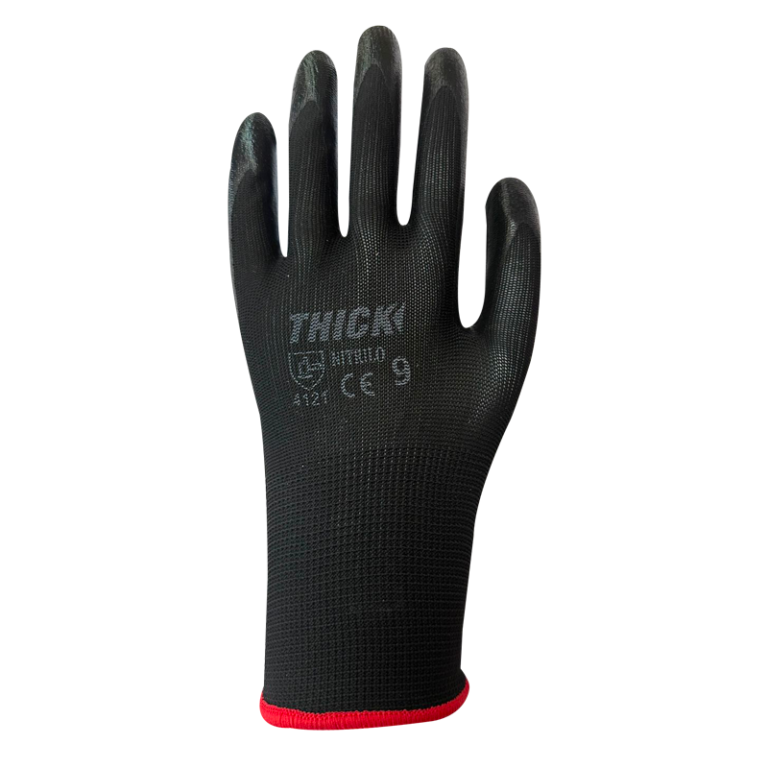GUANTE NITRILO NEGRO LISO THICK