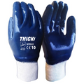 GUANTE NITRILO PUÑO TEJIDO AZUL THICK