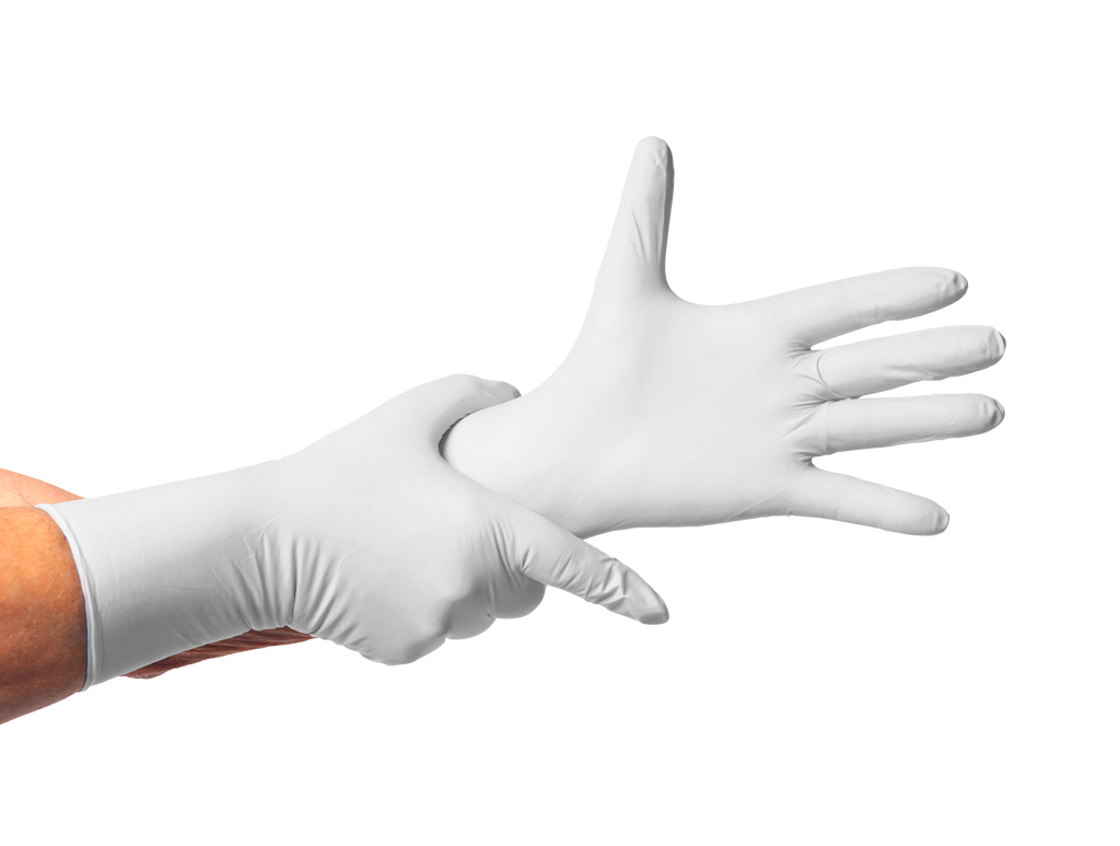 Guante De Nitrilo 7 grs Topsafe Blanco Extra Largo 30cm (50 Uds)