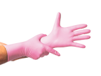 Guante De Nitrilo 7 grs Topsafe Rosado Extra Largo 30 Cms (50 Uds)