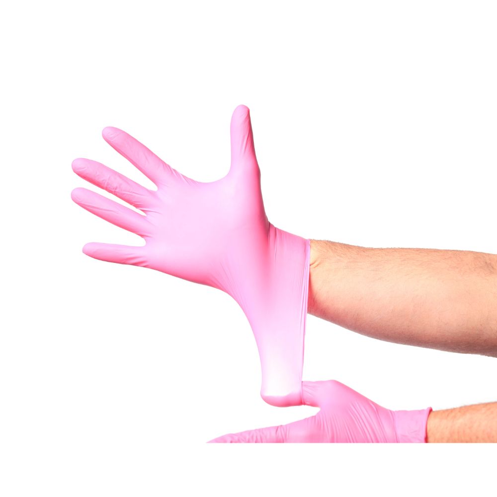 Guante de Nitrilo 3,5 grs Topsafe Rosado (100u)